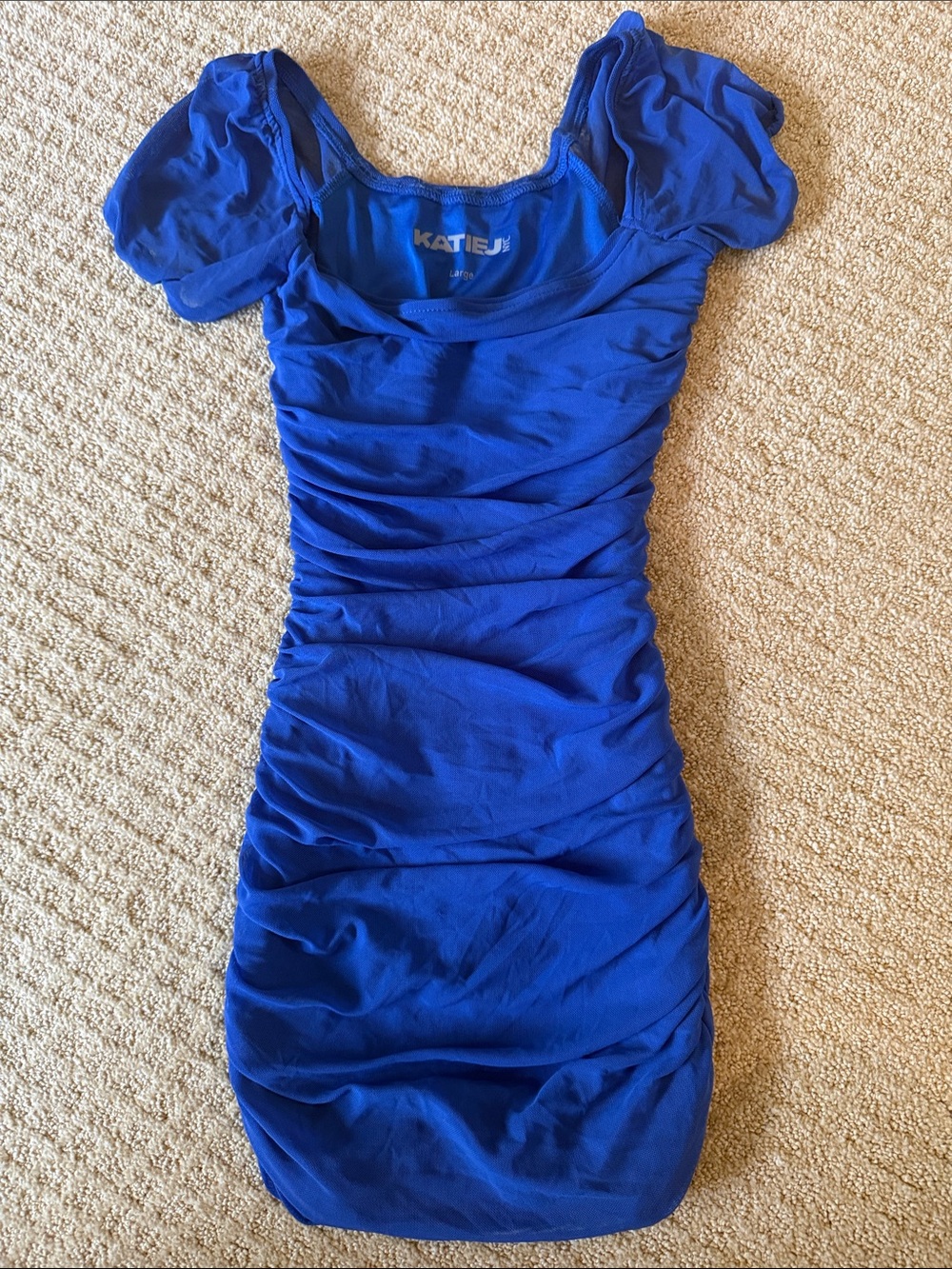 KatieJ Girls Royal Blue Ruched Mini Dress